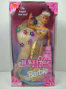 De colección Jewel pelo sirena Barbie Sin precio base 1995 #14586 Mattel NUEVO con estrellas brillantes - Imagen 1 de 10