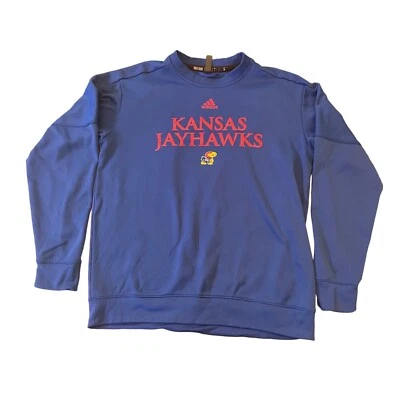 Adidas Kansas Jayhawks Adult Size Large L Sweater Blue Vietnam Polyester - Image 1 of 4