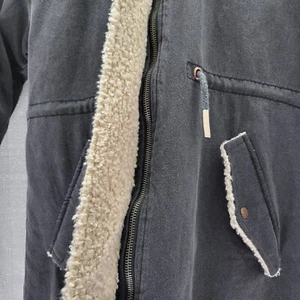 ZARA Unisex Kids Size 11-12 Gray Denim Hoodie Coat - Picture 1 of 5