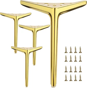Juego de 4 patas de metal dorado brillantes 9.8", para muebles, sofá, sillas - Imagen 1 de 12