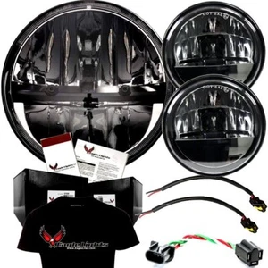 Eagle Lights 7" Complex Reflector LED Headlight w/ Passing Lights Harley Indian - Bild 1 von 9