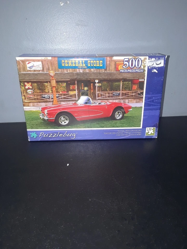 New In Box Puzzle Bug Classic Red Convertible 500 Piece Puzzle - Image 1 of 4