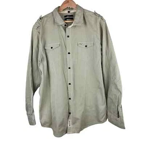 LRG Lifted Research Group Size XL Green Striped So Ambitious Button Up Shirt - Picture 1 of 11