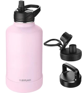 64oz Insulated Water Bottle with Straw, Stainless Steel, Leakproof Lids (Blush) - Picture 1 of 5