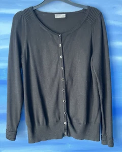 Wallis Ladies Cardigan Knit Size 12 Black Long Sleeve Women's SIZE CARDI  LADIES - Picture 1 of 10