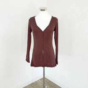 Kookai Denver Top Womens AU 8 FR 36 Brown Stone Merino Wool Long Sleeve Rib New - Picture 1 of 10