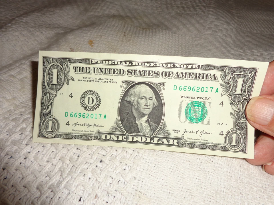 birthday/anniversary note $1.00 bill D 66-9-6-2017A and excess ink down low - Image 1 of 2