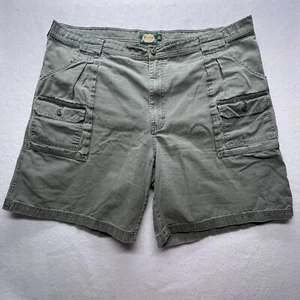 Cabela's Shorts Mens 45 x 8.5 Green Canvas Cargo Outdoor Hiking Fishing Vintage - Picture 1 of 12