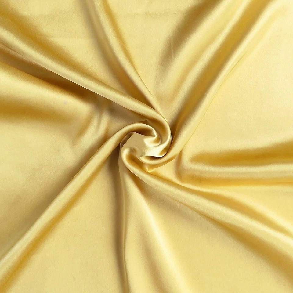 Indian Satin Fabric 4YD Dressmaking Tunic Top Material Sewing Gold Fabric 44"W - Image 1 of 1