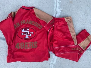Vintage San Francisco 49ers Red Track Suit 80s 90s Rare UnZips To Shorts - Picture 1 of 13