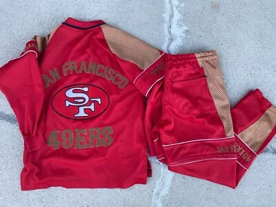 Vintage San Francisco 49ers Red Track Suit 80s 90s Rare UnZips To Shorts - Image 1 of 4