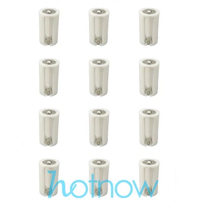 12 piezas Adaptador Paralelo Portapilas Estuche Caja Convertidor 3 AA/LR6 a 1 D Tamaño Foto 1 de 4