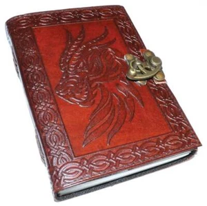 CELTIC DRAGON LEATHER BLANK BOOK WITH LATCH - 5"X 7" - 240 pgs - Picture 1 of 1