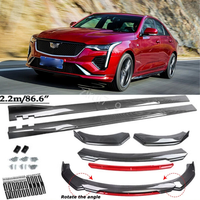 For Cadillac CT4 CT5 Front Bumper Lip Splitter Spoiler Side Skirts Carbon Style - Image 1 of 4