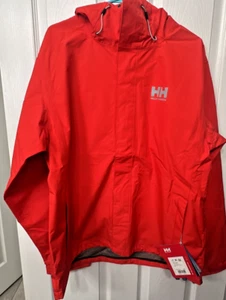 !New Helly Hansen Loke Shell Jacket Large Unisex Windbreaker Waterproof Red - Picture 1 of 3