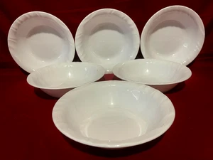 Corelle Swept Set Of 6 White Cereal/Soup Bowls 7" USA - Picture 1 of 1