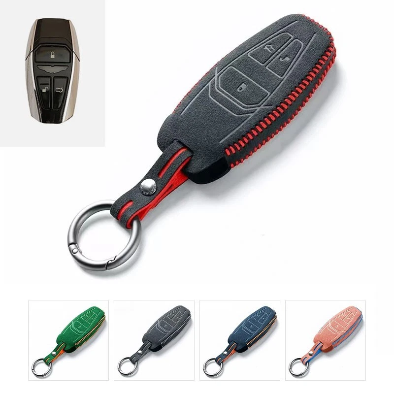 Suede Leather Car Key Fob Case Cover Fit for Aston Martin Superleggera DB11 DBS Foto 1 de 4