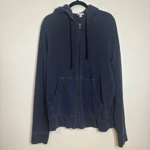 Standard James Perse Vintage French Terry Zip Up Hoodie Jacke Gr. 4/XL Blau - Bild 1 von 5