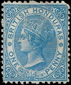 c1872 - Honduras Británica 1c - Scott #4, Usado - Cancelación muy ligera - Imagen 1 de 2