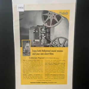 Vintage 1954 Ad Advertisement Eastman Kodak Hollywood Sound Movies Silent Films - Picture 1 of 2
