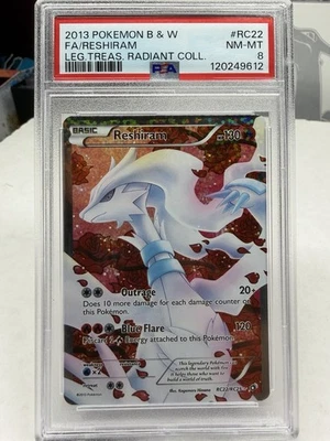 2013 POKEMON B&W LEGEND TREASURES RADIANT COLLECTION FULL ART/RESHIRAM PSA 8 - Image 1 of 2