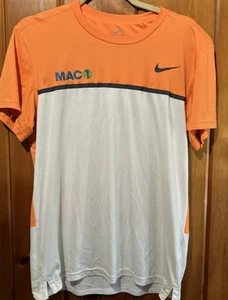 Nike Running John McEnroe Tennis Academy M Dri-Fit Bright Orange & White T Shirt - Picture 1 of 12