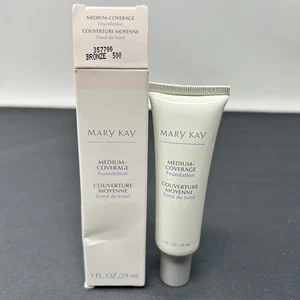 New Mary Kay Medium Coverage Foundation Bronze 500 357700 Gray Cap 1 Fl. Oz. NOS - Picture 1 of 2
