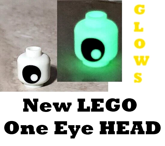 Nuevo LEGO Glow Eye Head Alien Calamar Monstruo Brilla en la Oscuridad Cara Espeluznante Brillante Foto 1 de 1
