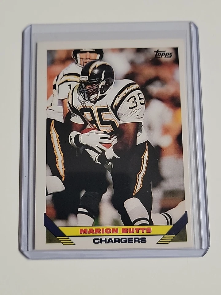 1993 Topps # 196 MARION BUTTS San Chargers Florida State RB Mint Shape Card  - Image 1 of 2