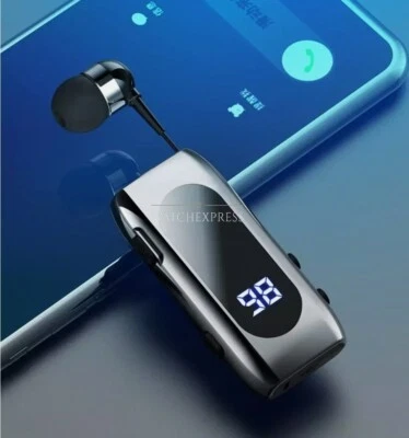 AURICOLARE CUFFIA BLUETOOTH RETRATTILE WIRELESS CLIP VIBRAZIONE iOS ANDROID K55