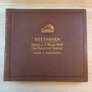 HMV 4X78RPM ISOLDE MENGES ARTHUR DE GREEF BEETHOVEN VIOLIN PIANO KREUTZER SONATA - Picture 1 of 10