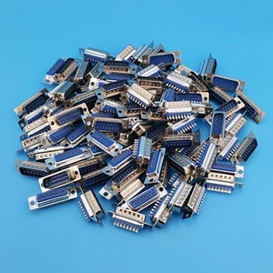 100Pcs D-SUB DB15 Male Two Row 15Pin Wire Solder Plug Connector - Picture 1 of 5