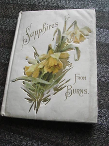 Vintage Antique Book Poems Sapphires Robert Burns Good Illustrated Gold Print - Picture 1 of 8
