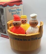 Vintage FISHER PRICE 1970s 3 Men in a Tub Three Figures Vintage Toy Retro W/box