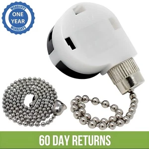 Zing Ear ZE-268S2 3 Speed 4 Wire Ceiling Fan Pull Chain Switch 6A 125V Nickel - Picture 1 of 5