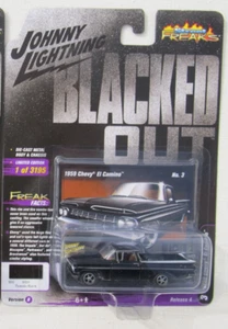 JOHNNY LIGHTNING STREET FREAKS R4 BLACKED OUT 1959 CHEVY EL CAMINO 1/3,195 B #3 - Picture 1 of 3