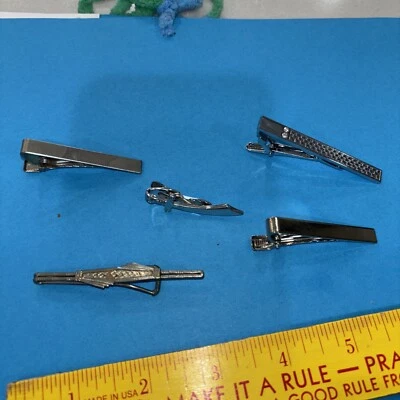 Vintage Tie Bar Clip Lot Of 5  Multi Tone!!-  Classic - Image 1 of 4