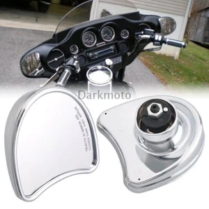 Chrome Fairing Mount Rearview Side Mirror For Harley Batwing Touring 1996-2013 - Picture 1 of 13
