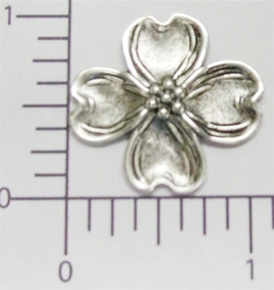 30824 2 piezas plata mate oxidada madera de perro floral hallazgo de joyería Foto 1 de 1