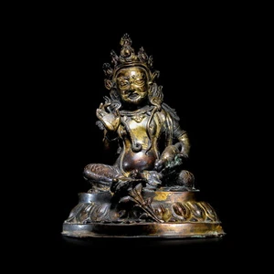 8.8" Yellow Jambhala Buddha Statue Tibetan Buddhism Tantric God of Wealth Deity - Bild 1 von 15