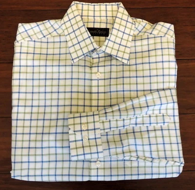 Kenneth Roberts Platinum M Plaid Dress Shirt Long Sleeve Button Down  # 10 - Image 1 of 4