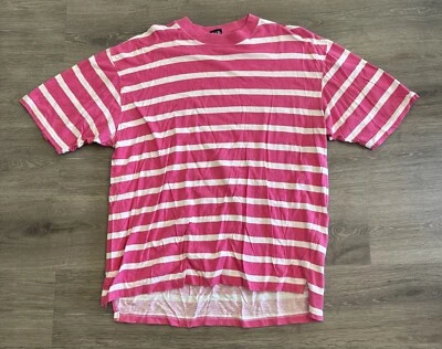 Camiseta GAP De Colección Para Hombre M Rosa Blanco Rayas Colorida Rave Años 90 Y2K Papel Fino Foto 1 de 4