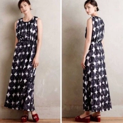 Dear Creatures Retro Abstract Dots Sleeveless Rope Tie Maxi Dress in Multi Small - Image 1 of 4
