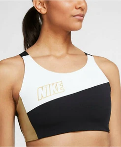 DM0908-100 New with tag Nike Metallic Logo Removeable Pad Training Sports BRA - Picture 1 of 5