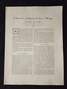Interview de M. Kempf LES ELEGANCES PARISIENNES 1916 - Départ des Paquebots - Picture 1 of 9