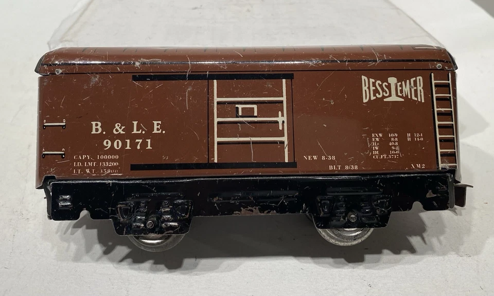 Marx 90171 B. & L. E. Boxcar -Solid Doors - 4 wheel / Sliding Tab & Slot Coupler - Image 1 of 4