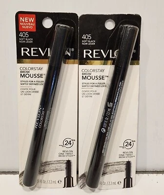 Revlon Colorstay Brow Mousse # 405 Soft Black Set of 2 New/Sealed - Image 1 of 2