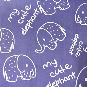 Ropa de cama My Cute Elephant tela tejida de algodón para coser 1/2 yarda - Imagen 1 de 2