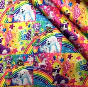Character Lisa neon horse aliens Polyester Cotton blend fabric 20"x55" 1112827 - Picture 1 of 2
