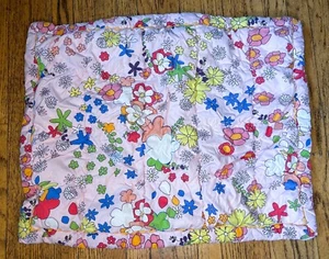 The Land Of Nod Shabby Floral Quilted Pillow Sham Flower Power Whimsical Playful - Picture 1 of 6